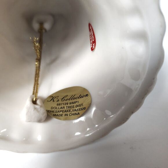 K’s Collection White Doves Porcelain Bell w/ Flowers Ribbon 5.5 Inch - Picture 4 of 4